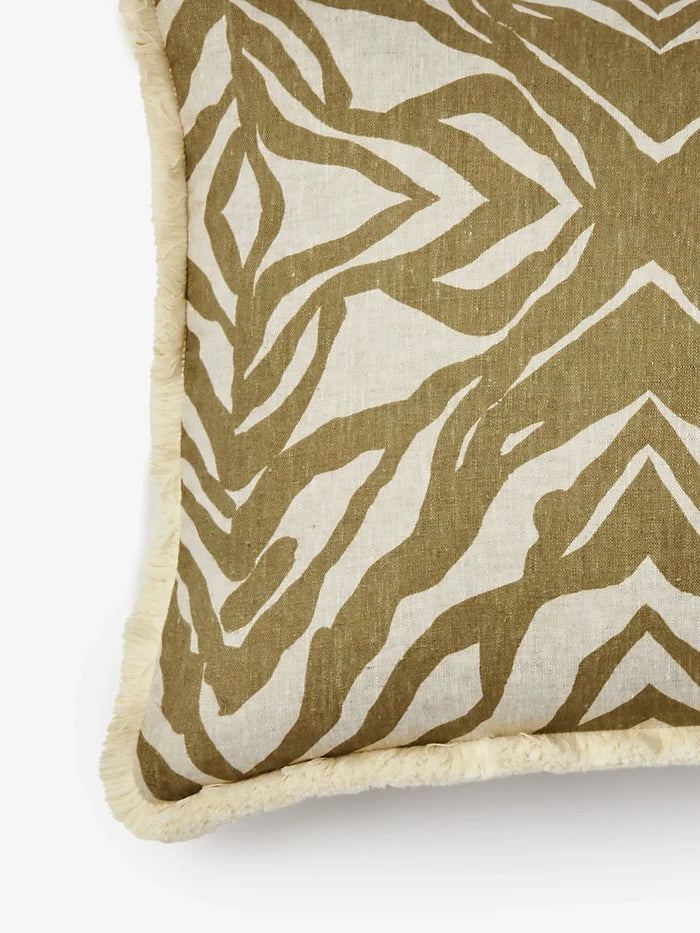 Olive Zebra Cushion