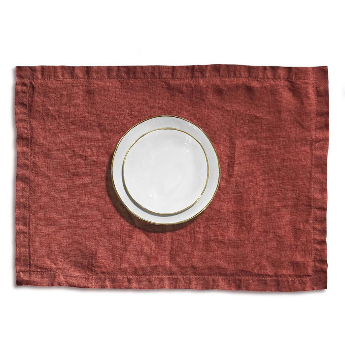 Orange Rust Linen Placemat