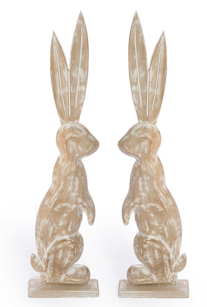 Oversized Hand-Crafted Wooden Bunnies