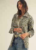 Oversized leopard button shirt