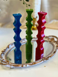 Pair of Unique Design II Pillar Candle -  Black