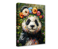 Panda with Floral Crown Canvas Wall Art - Tucocoo
