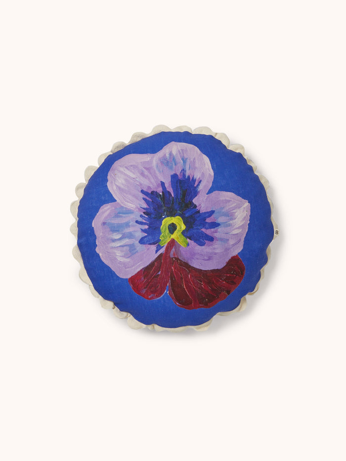 Pansy Klein Blue 45cm Round Cushion