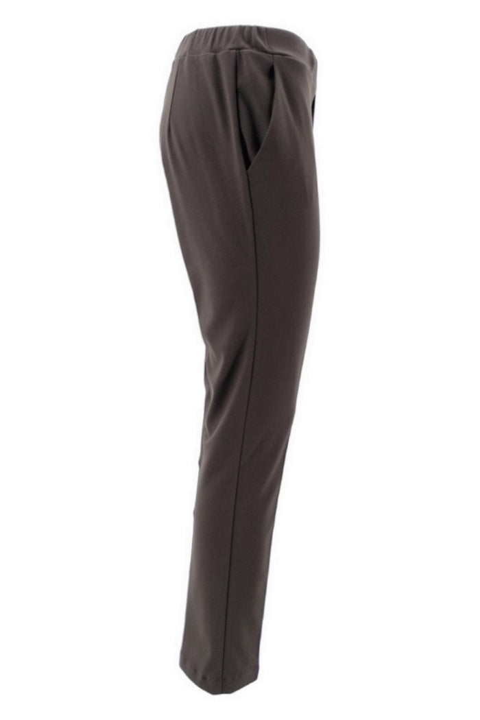 Pantalone donna in punto milano marrone