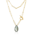 Paper Clip Gem Drop Necklace
