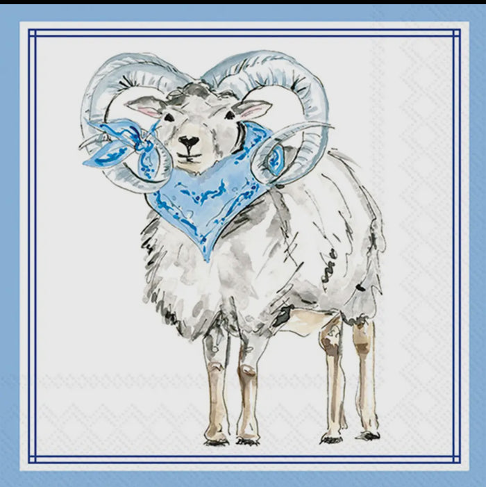 Paper Cocktail Napkins 20 Ct Blue Ram Hometown Pride