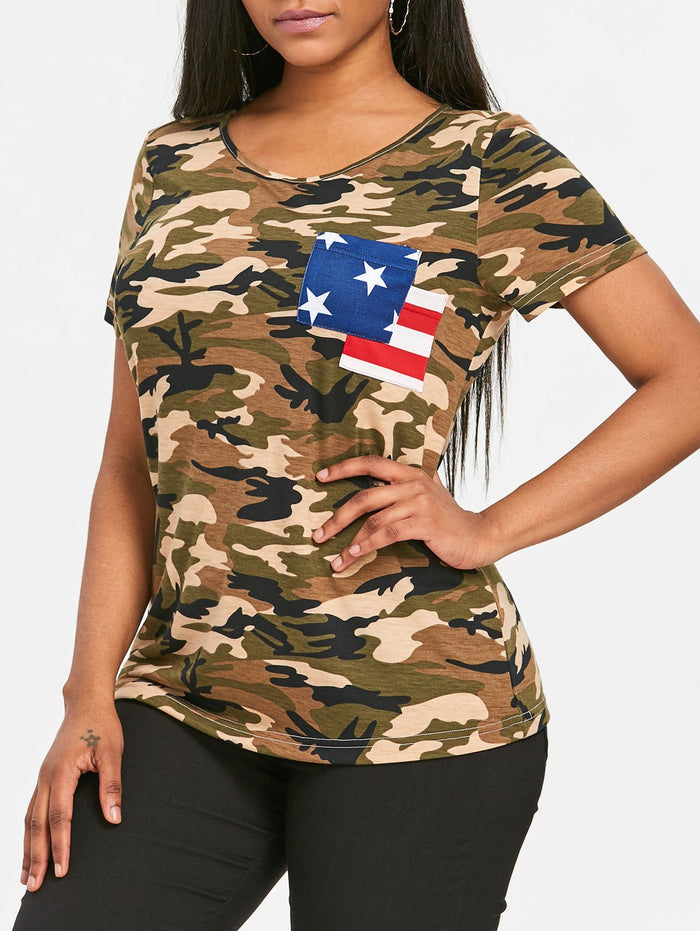 Patriotic Camo Pocket T-shirt - 64 Corp