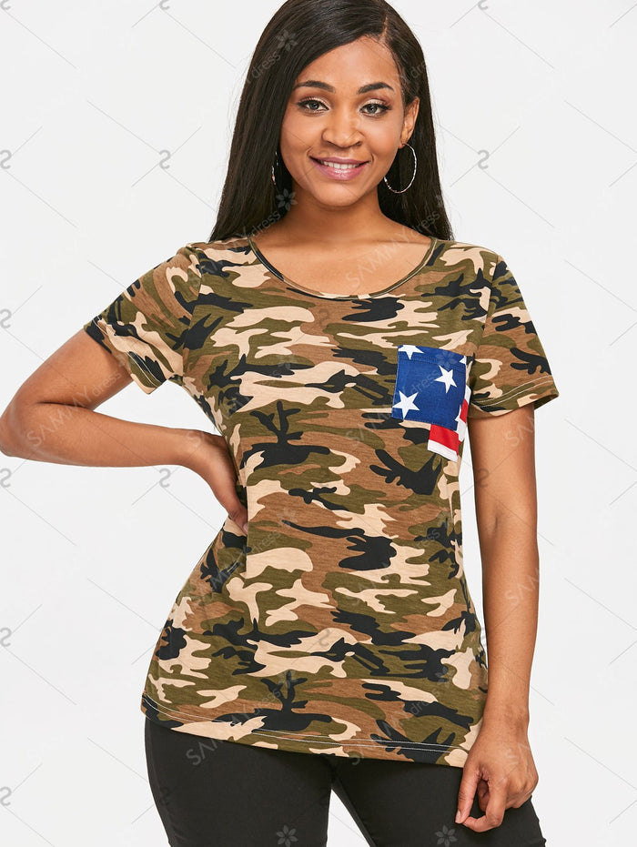 Patriotic Camo Pocket T-shirt - 64 Corp