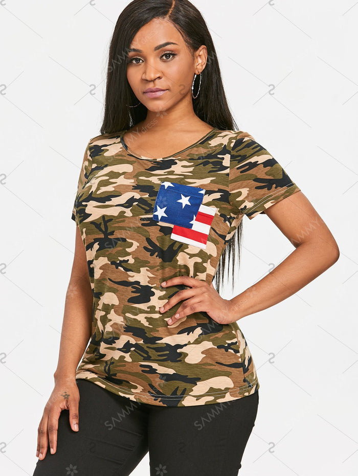 Patriotic Camo Pocket T-shirt - 64 Corp
