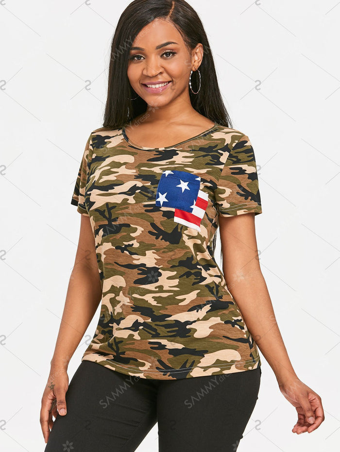 Patriotic Camo Pocket T-shirt - 64 Corp