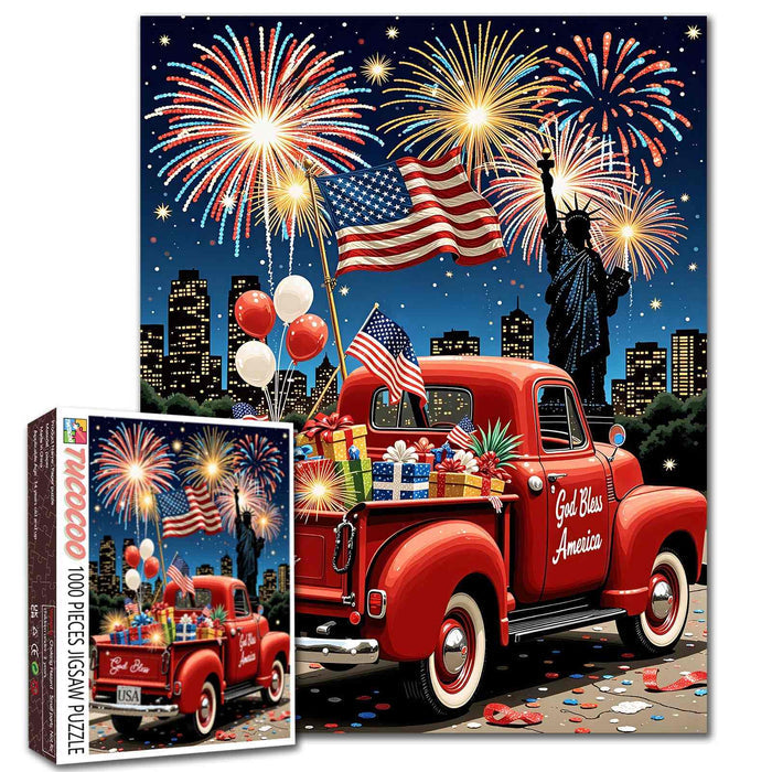 Patriotic Fireworks Celebration Night Jigsaw Puzzle