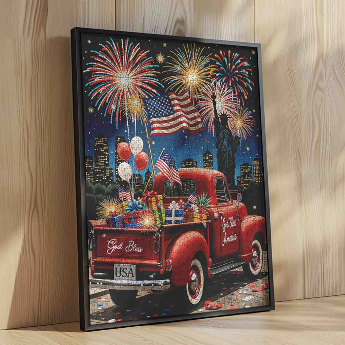 Patriotic Fireworks Celebration Night Jigsaw Puzzle