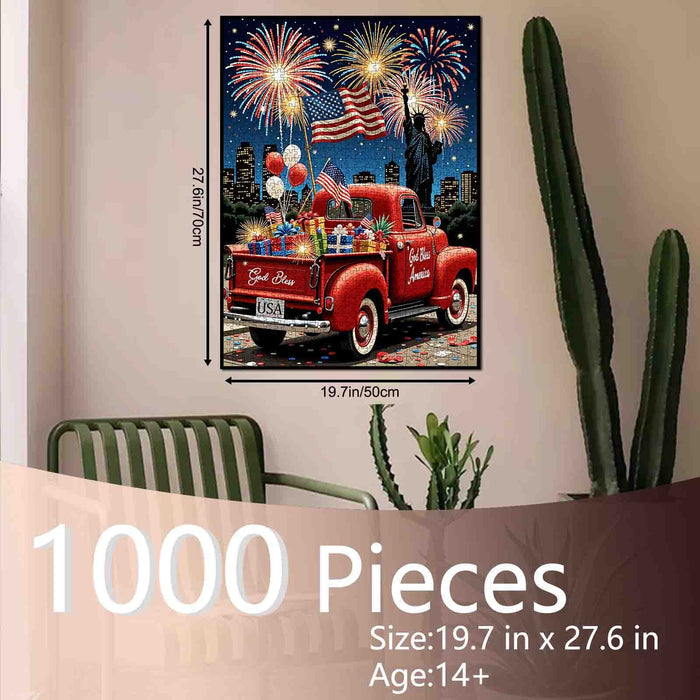 Patriotic Fireworks Celebration Night Jigsaw Puzzle