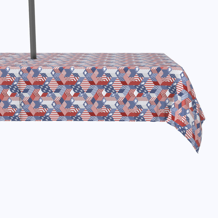 Patriotic Geometric Patchwork Outdoor Rectangles