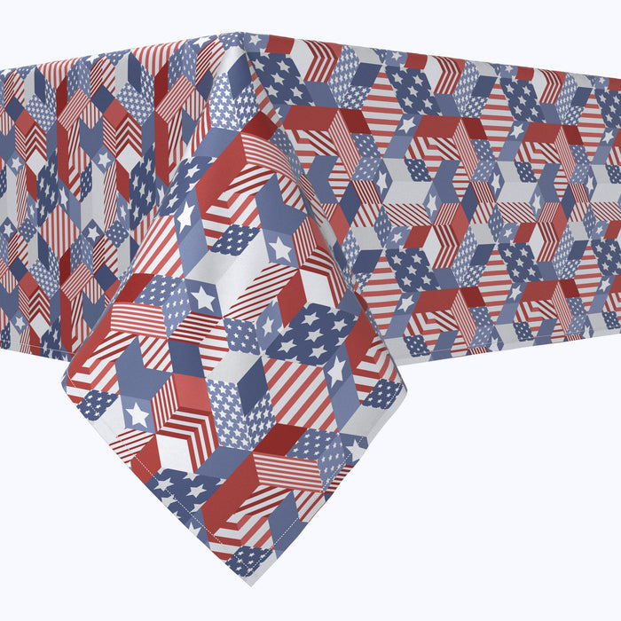 Patriotic Geometric Patchwork Rectangles