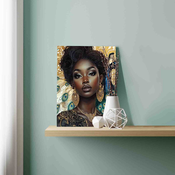 Peacock Queen in Gold Paint by Numbers