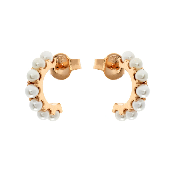 Pearl Hoop Studs