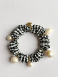 Pearl Moire Scrunchies - Gingham