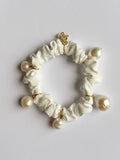 Pearl Moire Scrunchies - White