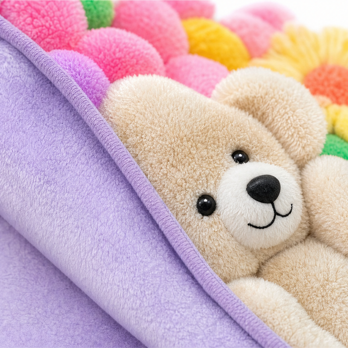 Petalsoft – Raised 3D-Look Floral Plush Throw Blanket