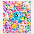 Floral Teddy Bears / 27.6 × 39.4