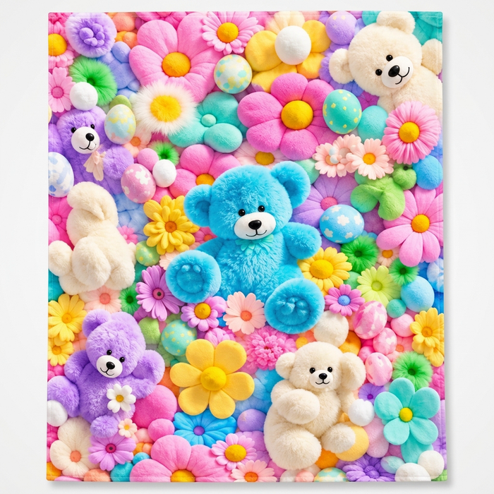Floral Teddy Bears / 27.6 × 39.4
