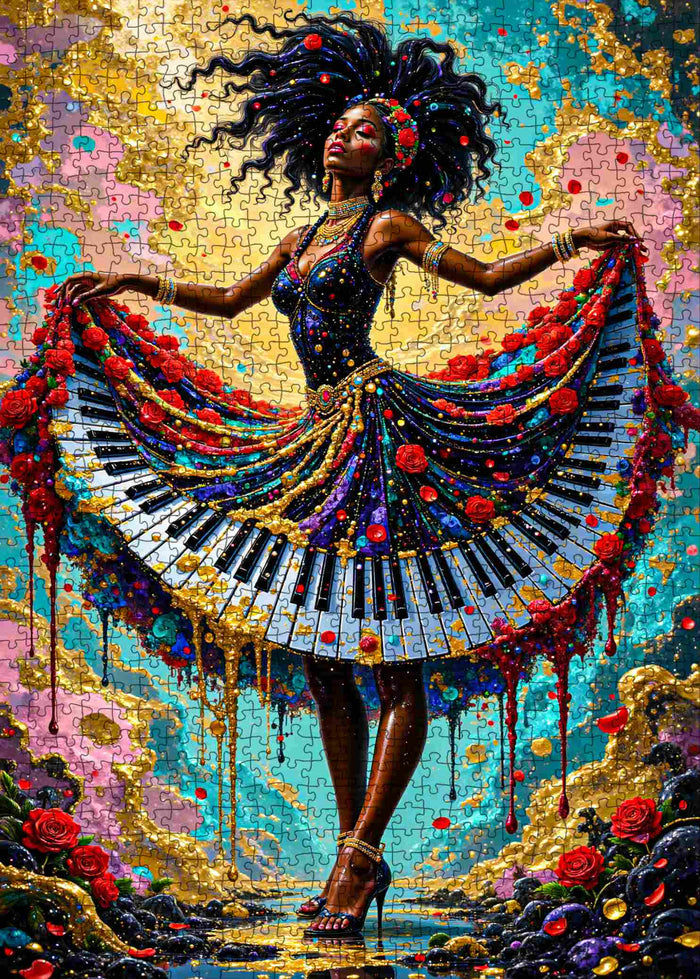 Piano Dress Melody Art Jigsaw Puzzle