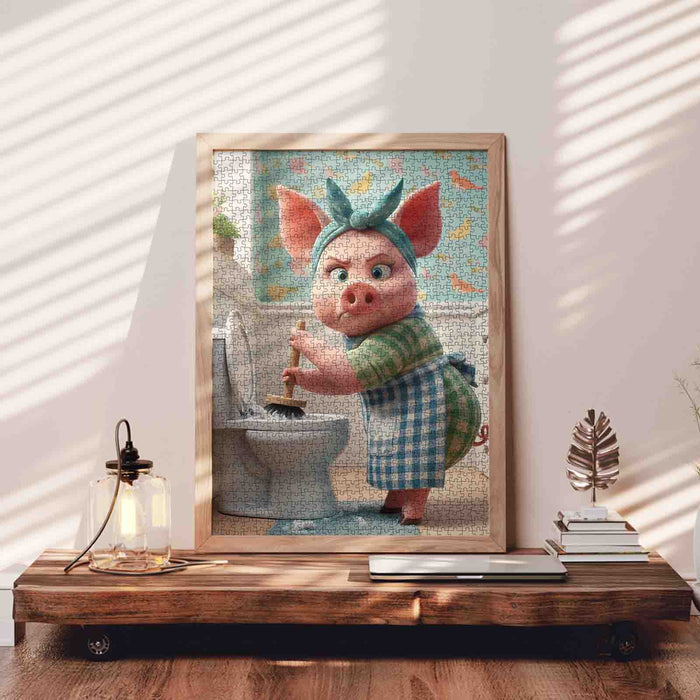 Piglet Bathroom Mischief Jigsaw Puzzle