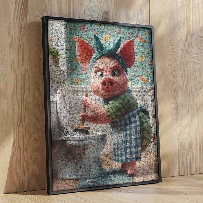 Piglet Bathroom Mischief Jigsaw Puzzle