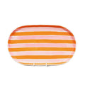 Pink and Orange Stripe Oval Platter