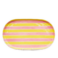 Pink and Yellow Stripe Oval Platter