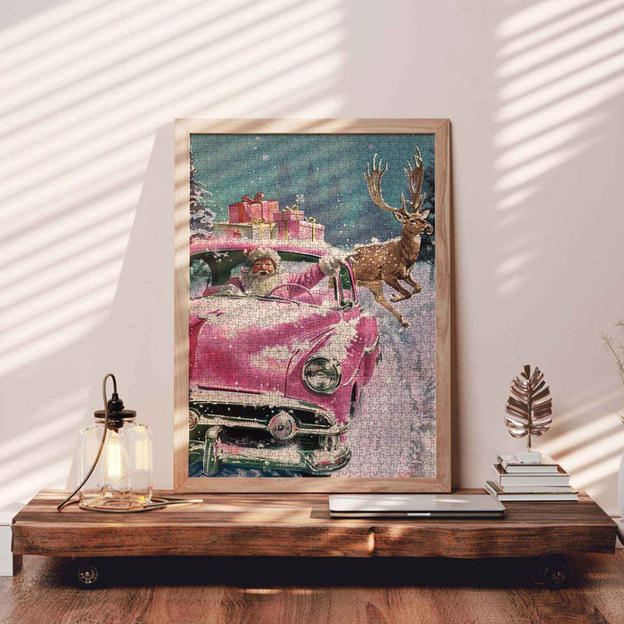 Pink Christmas Drive Jigsaw Puzzle
