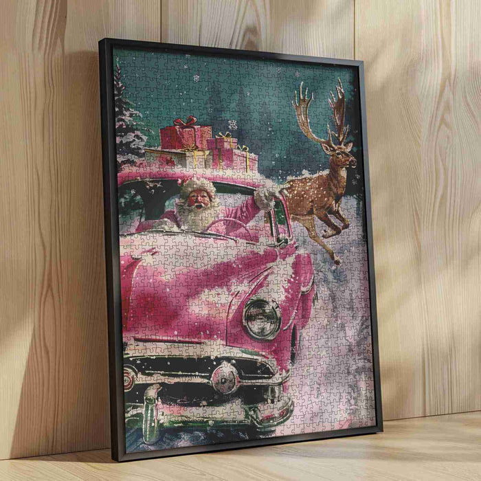 Pink Christmas Drive Jigsaw Puzzle