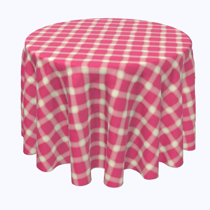 Pink & Yellow Checkered Plaid Rounds