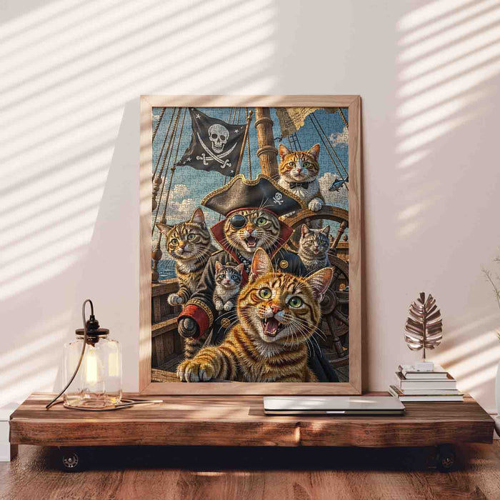 Pirate Cat Crew Adventure Ship Jigsaw Puzzle