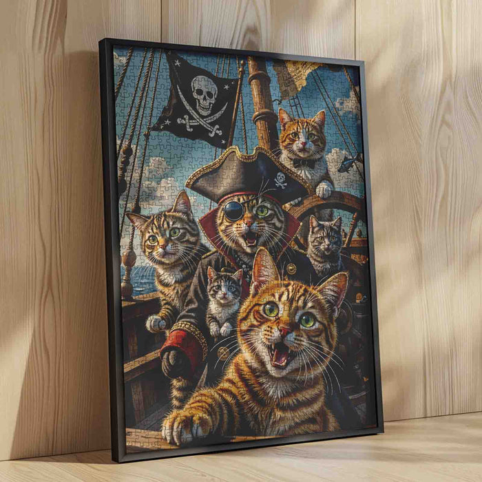 Pirate Cat Crew Adventure Ship Jigsaw Puzzle