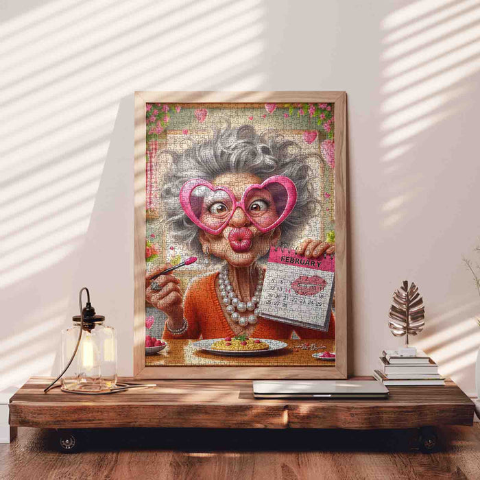 Playful February Love Granny Jigsaw Puzzle