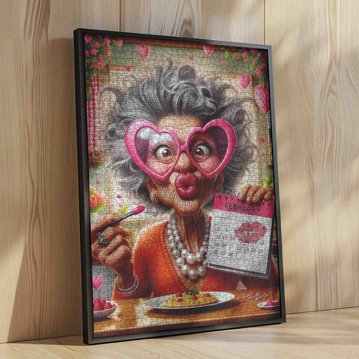 Playful February Love Granny Jigsaw Puzzle