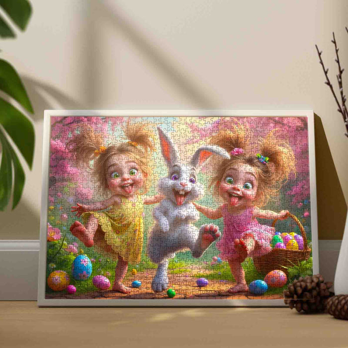 Playful Kids Easter Bunny Garden Fun Jigsaw Puzzle
