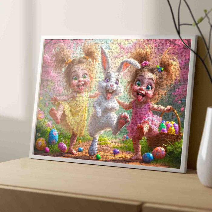Playful Kids Easter Bunny Garden Fun Jigsaw Puzzle