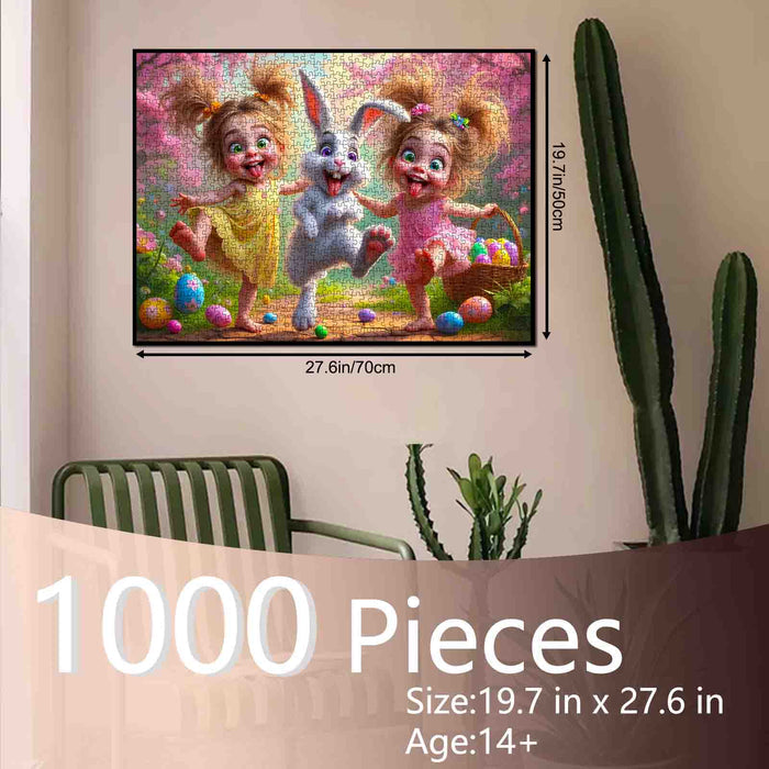 Playful Kids Easter Bunny Garden Fun Jigsaw Puzzle