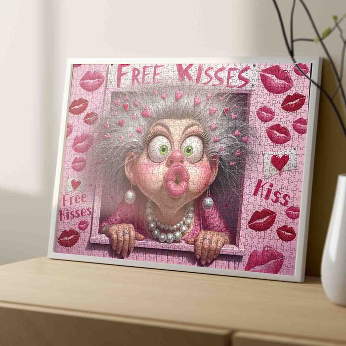 Playful Kiss Granny Window Jigsaw Puzzle