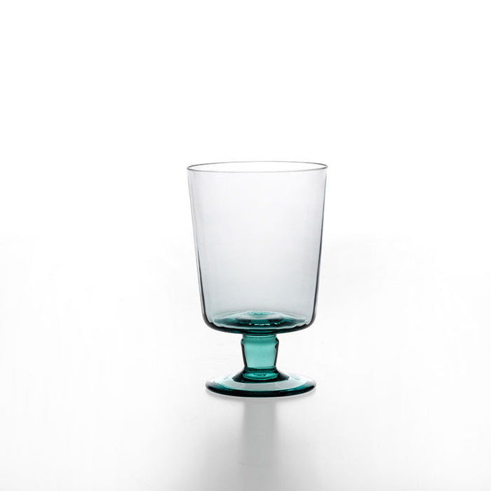 Plisse Water Goblets, Aquamarine/Blue.