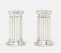 Polished Silver Column Salt and Pepper Shakers