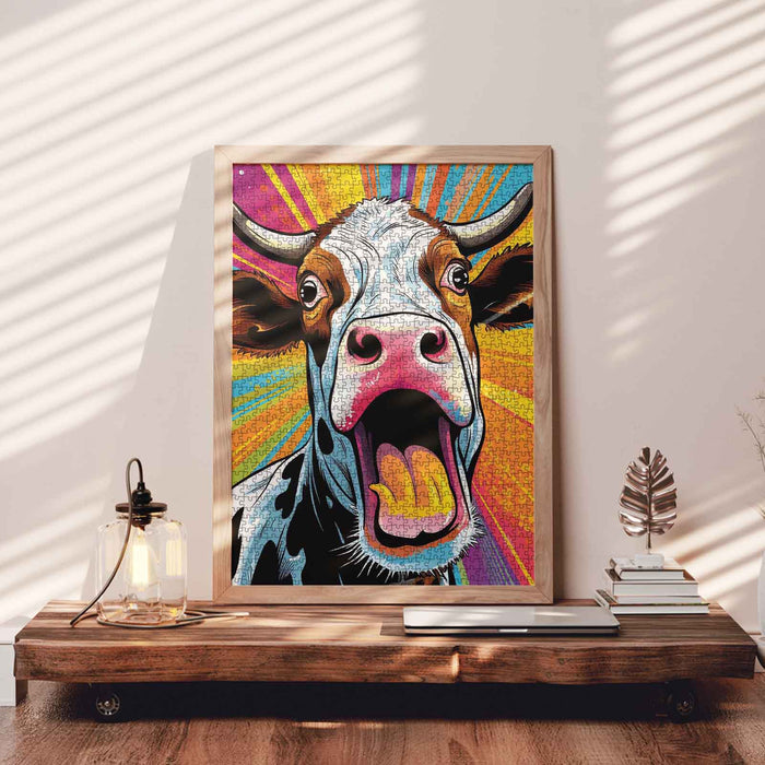 Pop Art Cow Jigsaw Puzzle