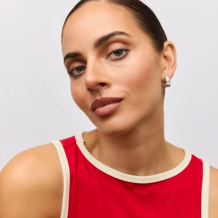 Poppy Wrinkle Earrings - Silver