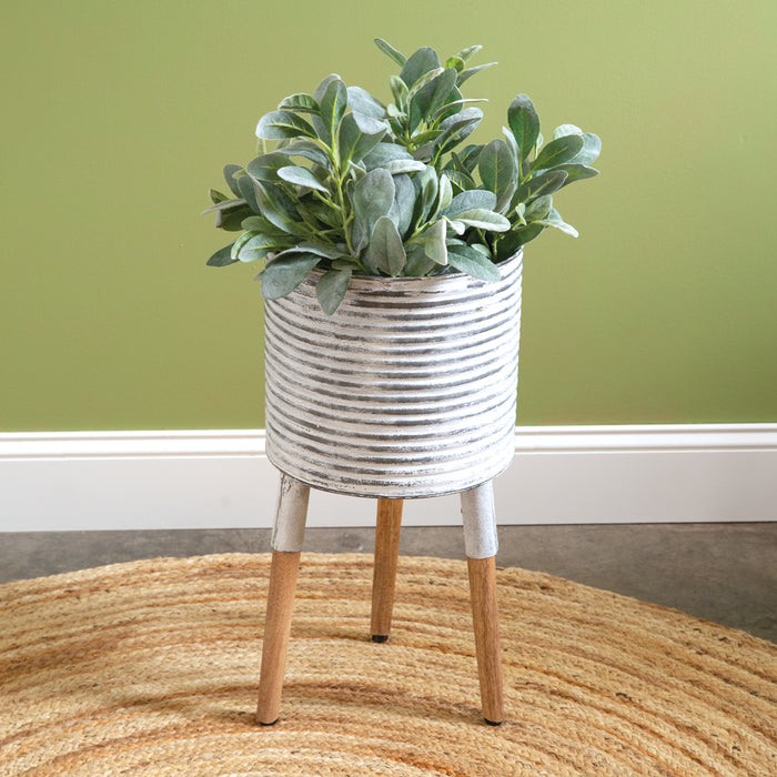 Pressed Tin Plant Stand • Coastal Compass Home Decor