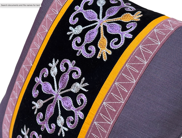 "Prosperity" embroidered pillow from Kyrgyzstan