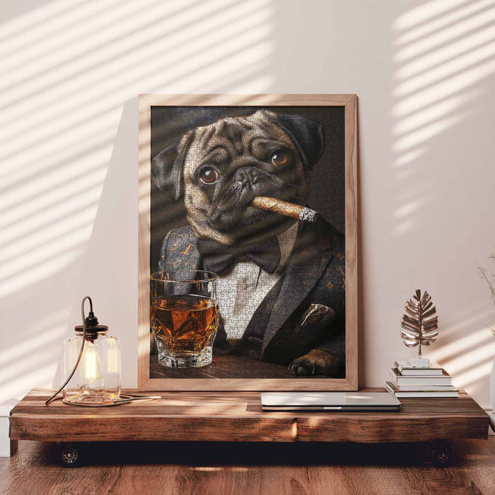 Pug in Tuxedo with Cigar Jigsaw Puzzle