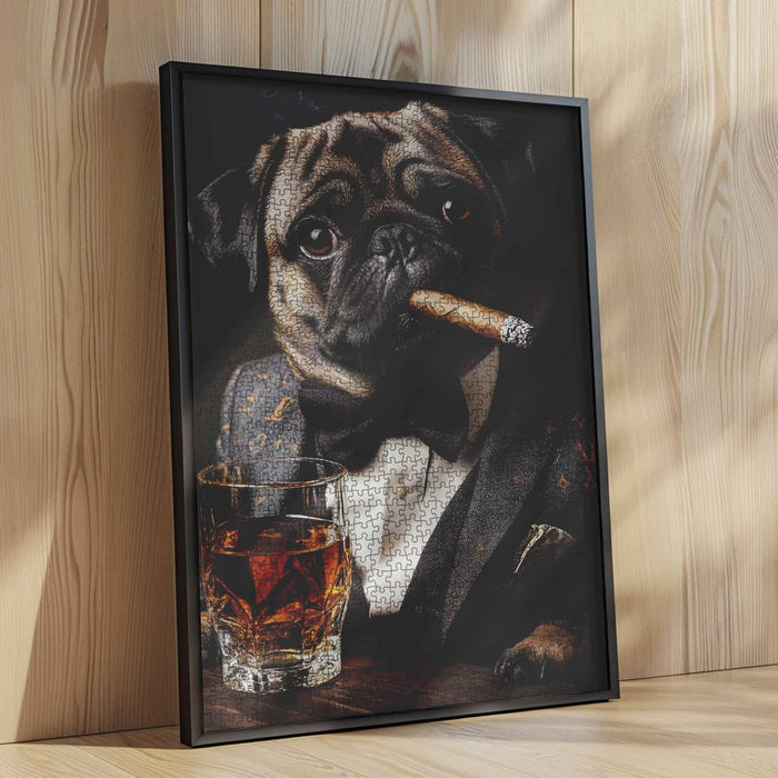 Pug in Tuxedo with Cigar Jigsaw Puzzle